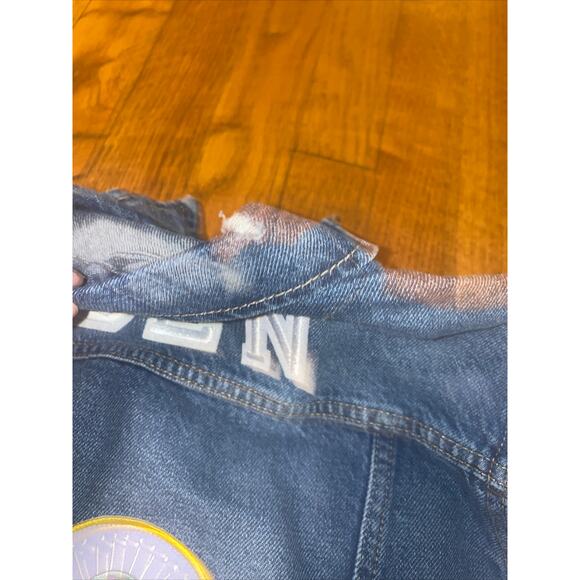 OLD NAVY DENIM JACKET YOUTH MEDIUM JEAN Star Wars Ben Three Wildflower Designs - Picture 9 of 9